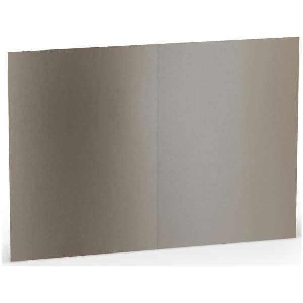 Doppelkarte A6 hoch taupe metallic