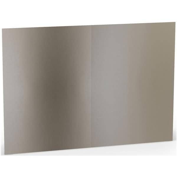 Doppelkarte A5 hoch taupe metallic