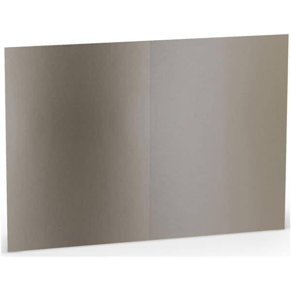 Doppelkarte B6 hoch taupe metallic