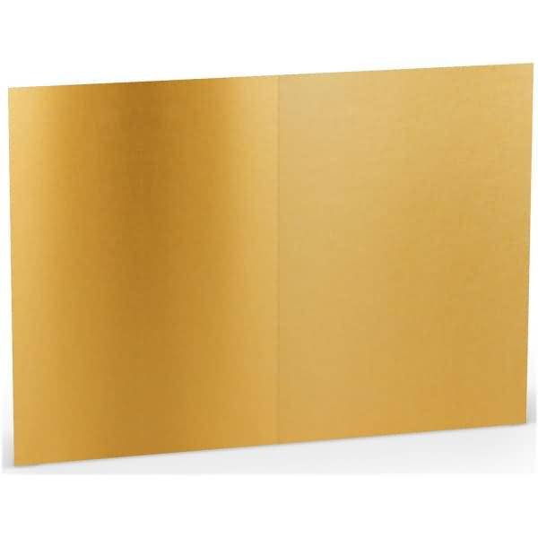 Doppelkarte B6 hoch Gold