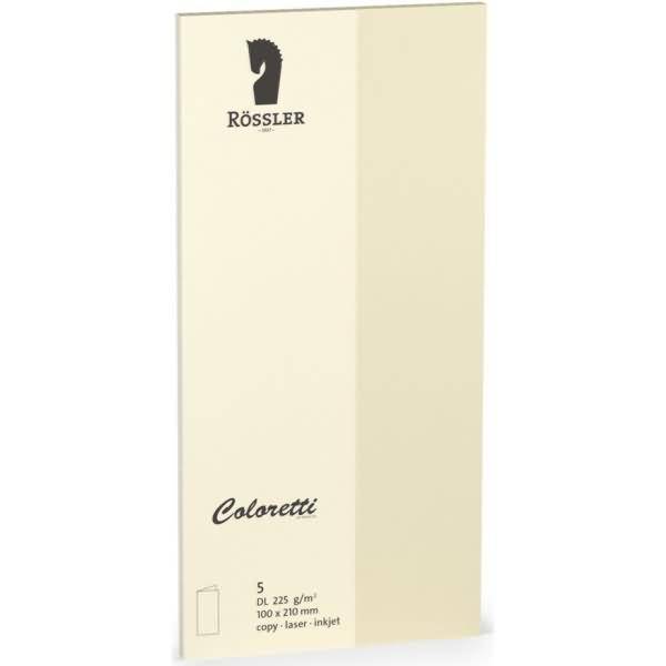 Doppelkarte Coloretti DL hoch VE=5 Stück creme