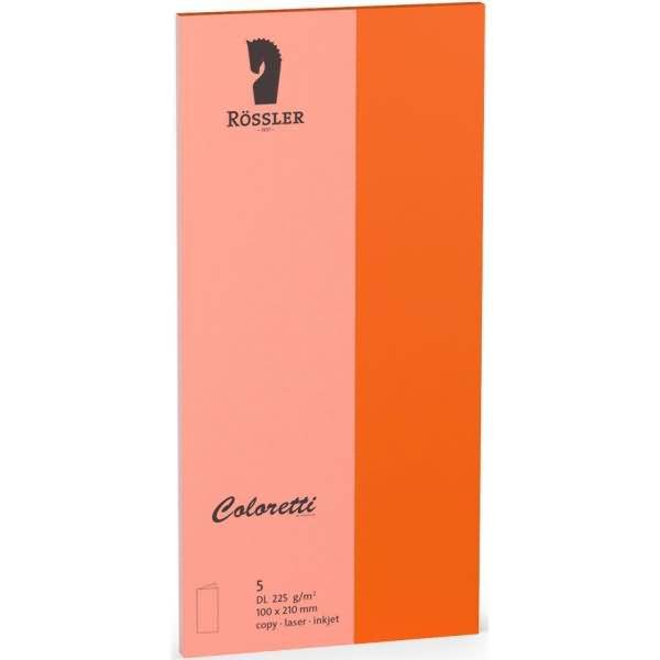 Doppelkarte Coloretti DL hoch VE=5 Stück apfelsine