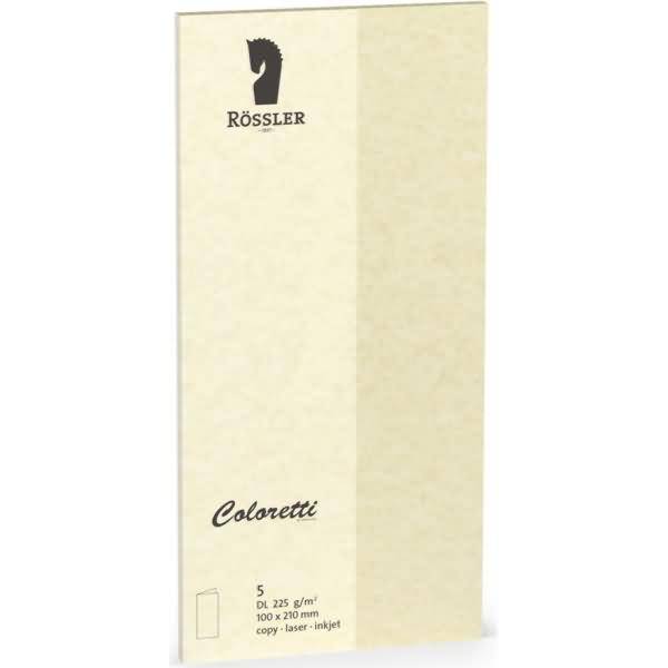 Doppelkarte Coloretti DL hoch VE=5 Stück Parchment sandgelb