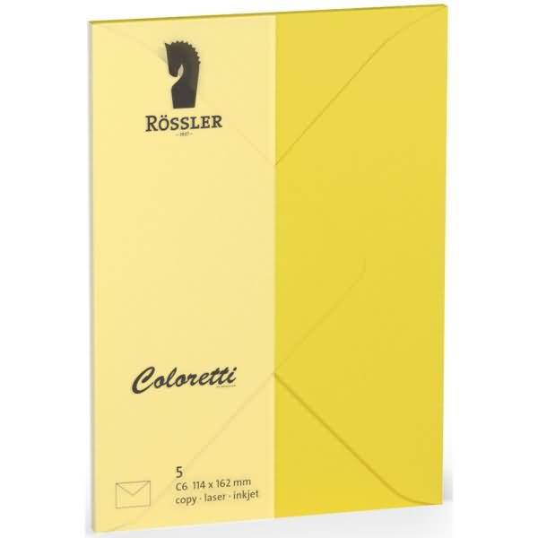 Briefumschläge Coloretti VE=5 Stück C6 goldgelb