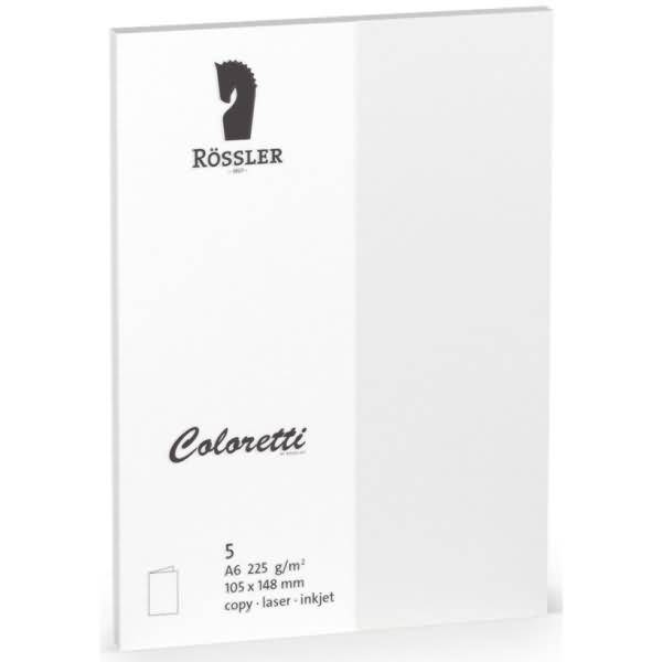 Doppelkarte Coloretti A6 hoch VE=5 Stück weiß