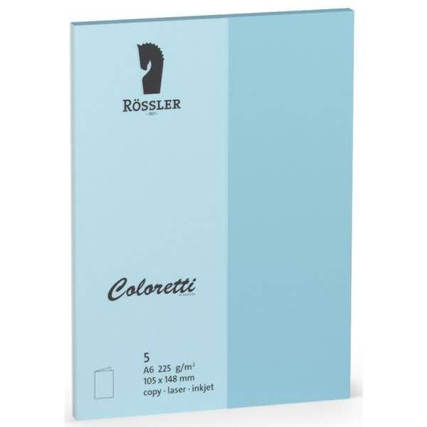 Doppelkarte Coloretti A6 hoch VE=5 Stück himmelblau