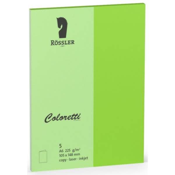 Doppelkarte Coloretti A6 hoch VE=5 Stück hellgrün