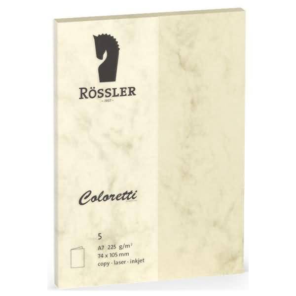 Doppelkarte Coloretti A7 hoch VE=5 Stück Chamois Marmora