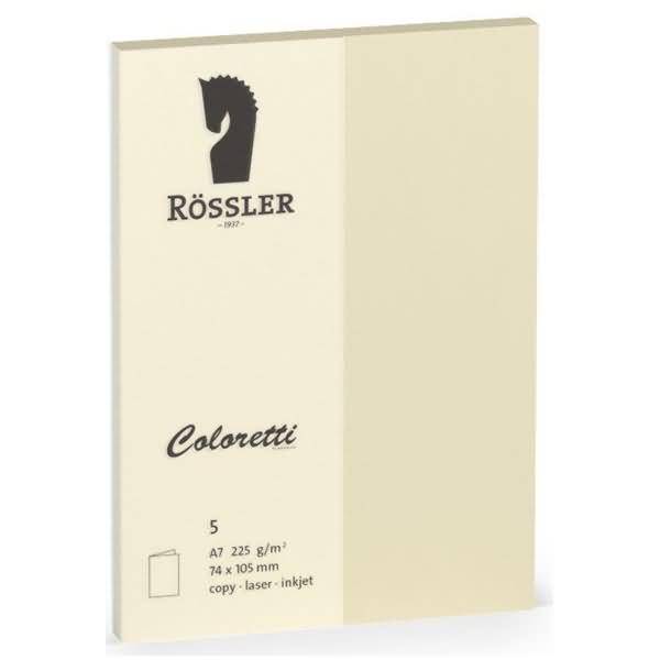 Doppelkarte Coloretti A7 hoch VE=5 Stück creme