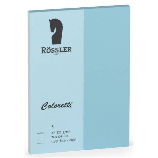 Doppelkarte Coloretti A7 hoch VE=5 Stück himmelblau