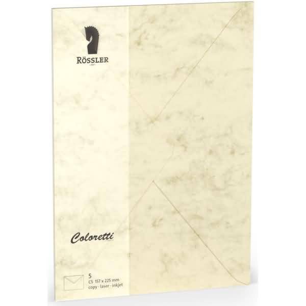 Briefumschläge Coloretti VE=5 Stück C5 Chamois Marmora