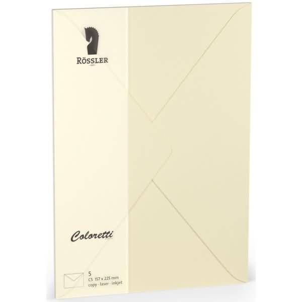 Briefumschläge Coloretti VE=5 Stück C5 creme