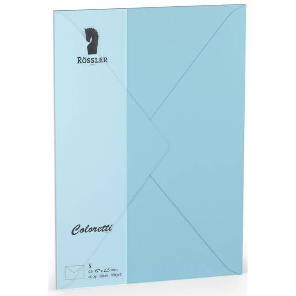Briefumschläge Coloretti VE=5 Stück C5 himmelblau