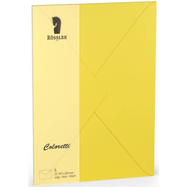 Briefumschläge Coloretti VE=5 Stück C5 goldgelb