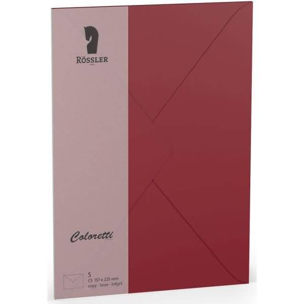 Briefumschläge Coloretti VE=5 Stück C5 Rosso