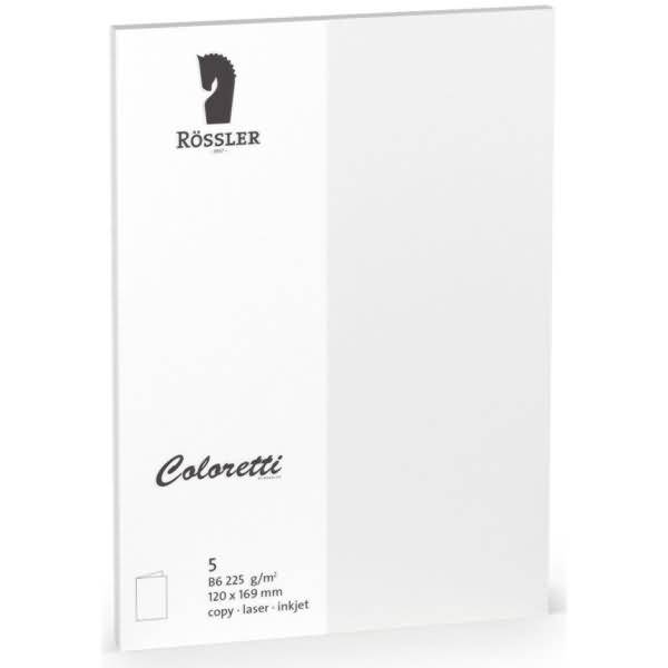 Doppelkarte Coloretti B6 hoch VE=5 Stück weiß
