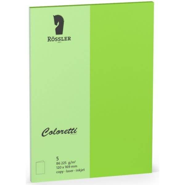 Doppelkarte Coloretti B6 hoch VE=5 Stück hellgrün