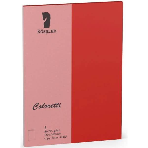 Doppelkarte Coloretti B6 hoch VE=5 Stück klatschmohn