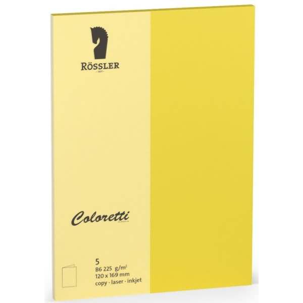 Doppelkarte Coloretti B6 hoch VE=5 Stück goldgelb