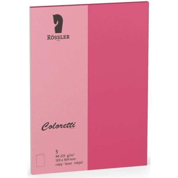 Doppelkarte Coloretti B6 hoch VE=5 Stück Pink