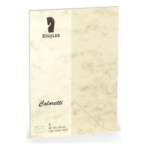 Briefumschläge Coloretti VE=5 Stück B6 Chamois Marmora