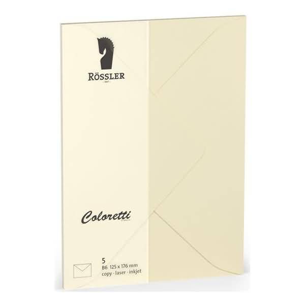 Briefumschläge Coloretti VE=5 Stück B6 creme