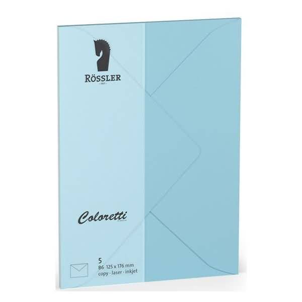 Briefumschläge Coloretti VE=5 Stück B6 himmelblau
