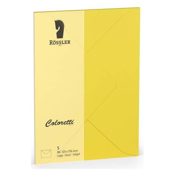 Briefumschläge Coloretti VE=5 Stück B6 goldgelb