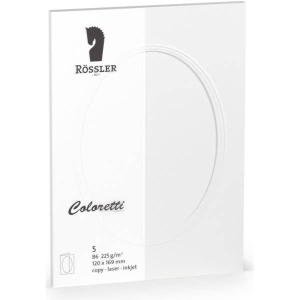 Passepartoutkarte Coloretti B5 oval VE=5 Stück weiß