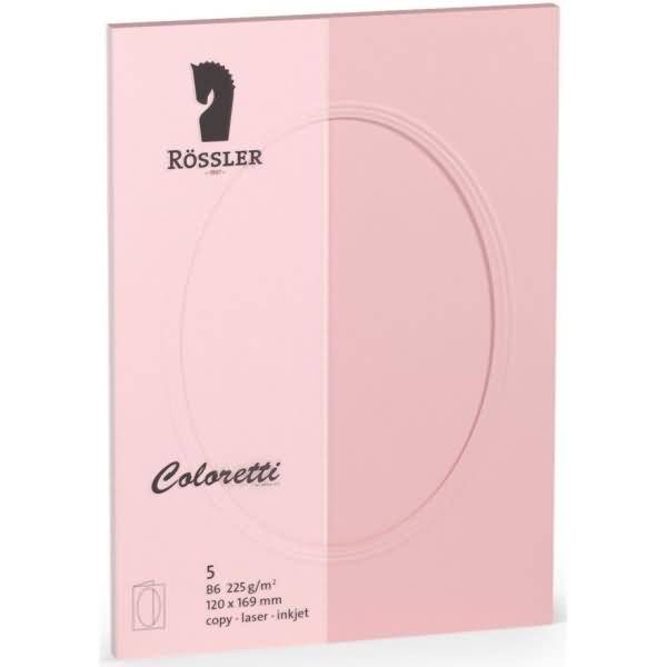 Passepartoutkarte Coloretti B5 oval VE=5 Stück rosa
