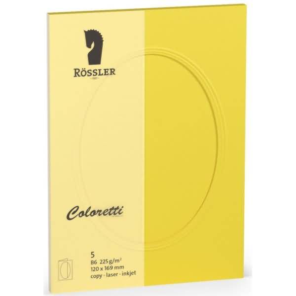 Passepartoutkarte Coloretti B5 oval VE=5 Stück goldgelb