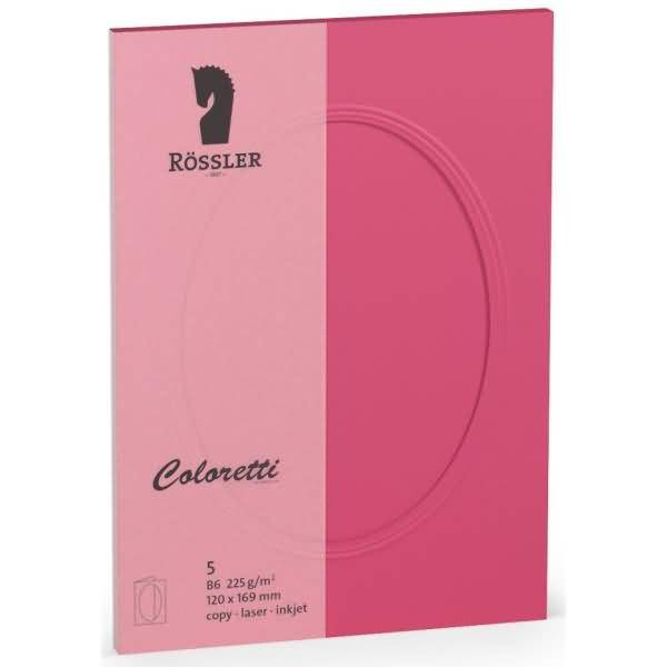 Passepartoutkarte Coloretti B6 oval VE=5 Stück Pink