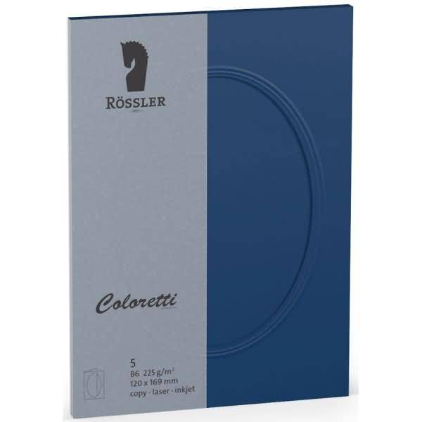 Passepartoutkarte Coloretti B6 oval VE=5 Stück Jeans