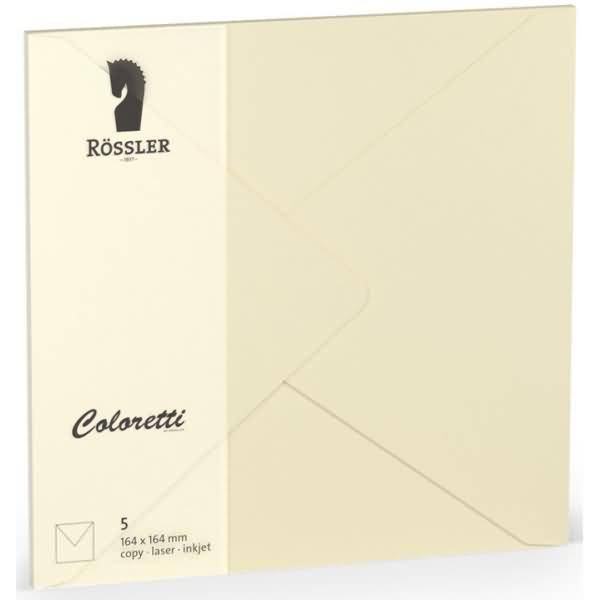 Briefumschläge Coloretti VE=5 Stück 16,4x16,4cm creme