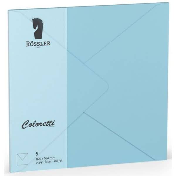 Briefumschläge Coloretti VE=5 Stück 16,4x16,4cm himmelblau