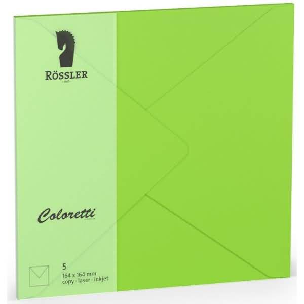 Briefumschläge Coloretti VE=5 Stück 16,4x16,4cm hellgrün