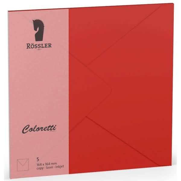 Briefumschläge Coloretti VE=5 Stück 16,4x16,4cm klatschmohn