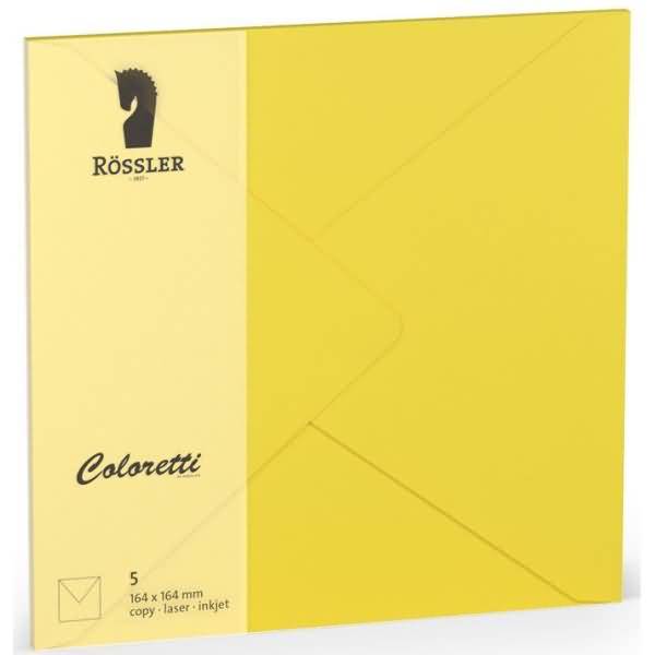 Briefumschläge Coloretti VE=5 Stück 16,4x16,4cm goldgelb