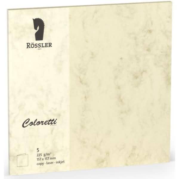 Doppelkarte Coloretti 15,7x15,7cm VE=5 Stück chamois Marmora