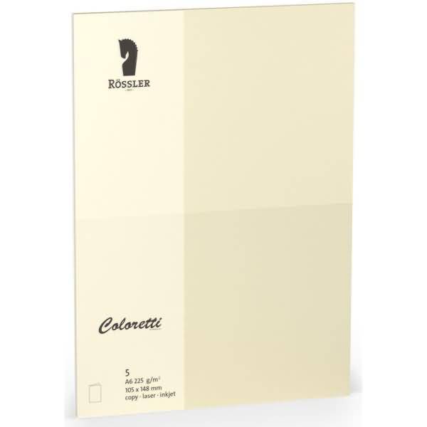 Doppelkarte Coloretti A6 hoch VE=5 Stück 225g/qm creme