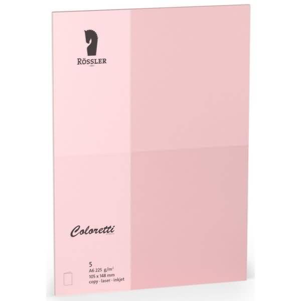 Doppelkarte Coloretti A6 hoch VE=5 Stück 225g/qm rosa