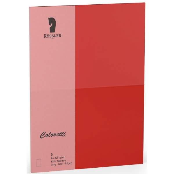 Doppelkarte Coloretti A6 hoch VE=5 Stück 225g/qm klatschmohn