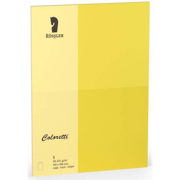 Doppelkarte Coloretti A6 hoch VE=5 Stück 225g/qm goldgelb