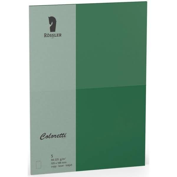 Doppelkarte Coloretti A6 hoch VE=5 Stück 225g/qm Forest