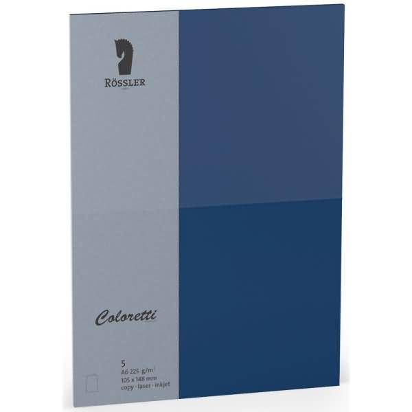 Doppelkarte Coloretti A6 hoch VE=5 Stück 225g/qm Jeans