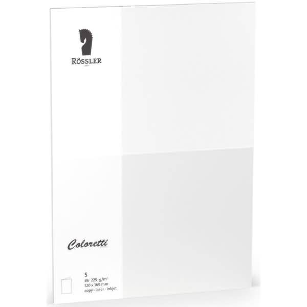 Doppelkarte Coloretti B6 hoch VE=5 Stück 225g/qm weiß