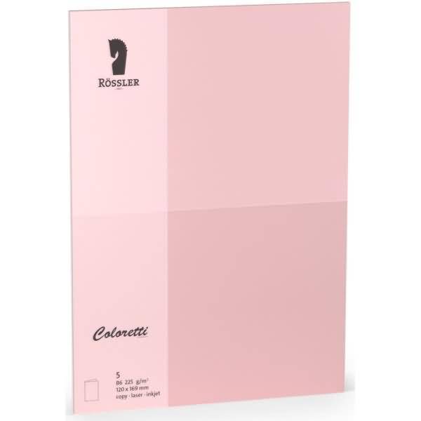 Doppelkarte Coloretti B6 hoch VE=5 Stück 225g/qm rosa