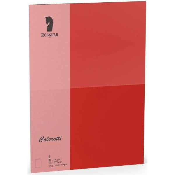 Doppelkarte Coloretti B6 hoch VE=5 Stück 225g/qm klatschmohn