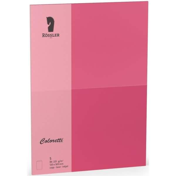 Doppelkarte Coloretti B6 hoch VE=5 Stück 225g/qm Pink