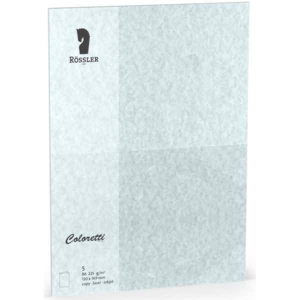 Doppelkarte Coloretti B6 hoch VE=5 Stück 225g/qm aquablau parchment